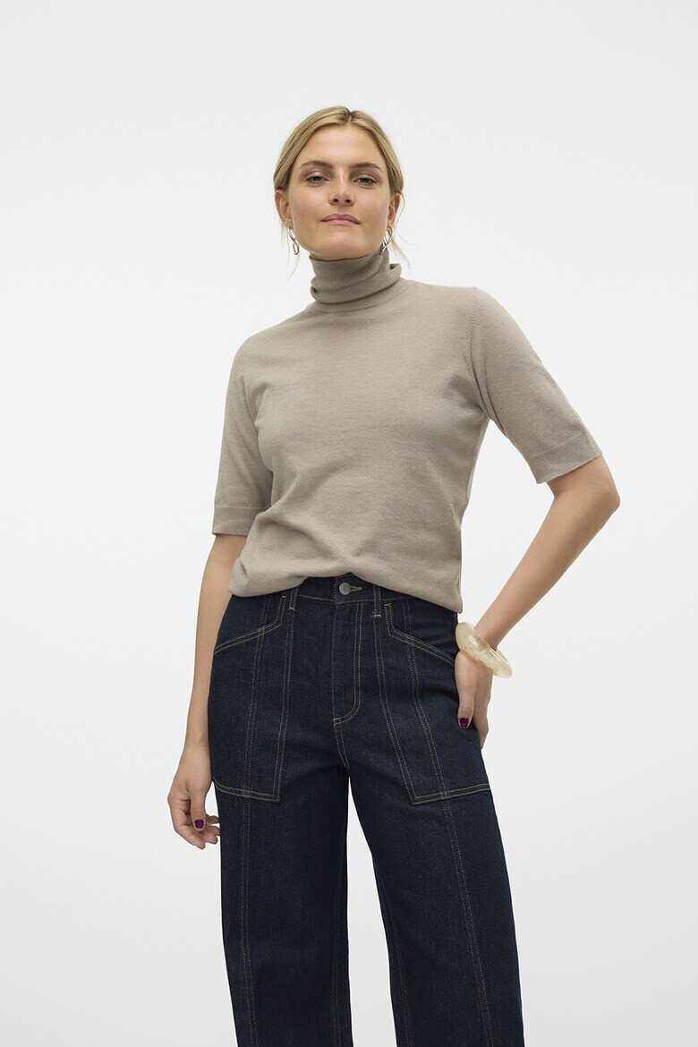 Vero Moda Свободен пуловер с поло - Pepit.bg