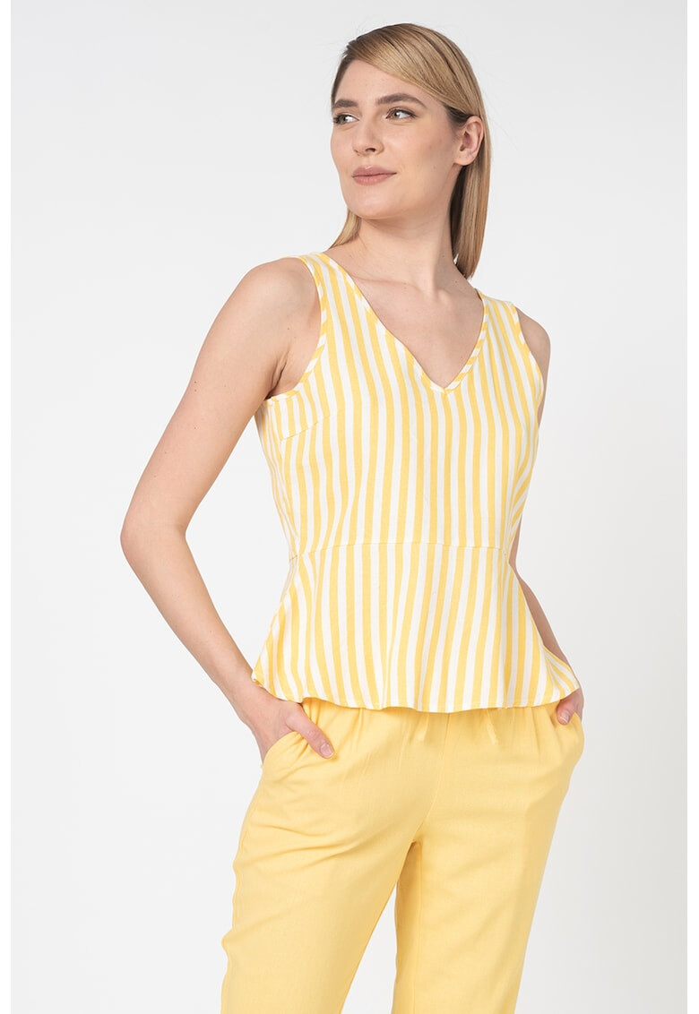 Vero Moda Топ Helenmilo с лен и пеплум - Pepit.bg