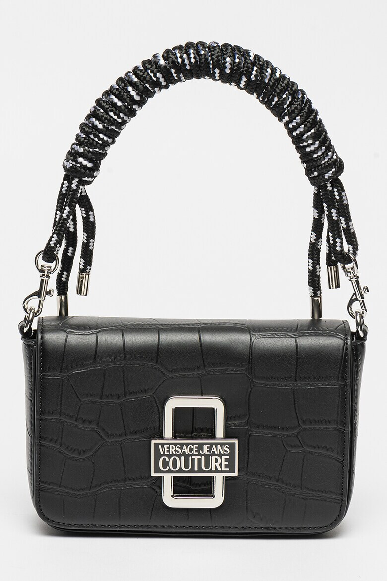 Versace Jeans Couture Кожена чанта Logo Twist с капаче - Pepit.bg