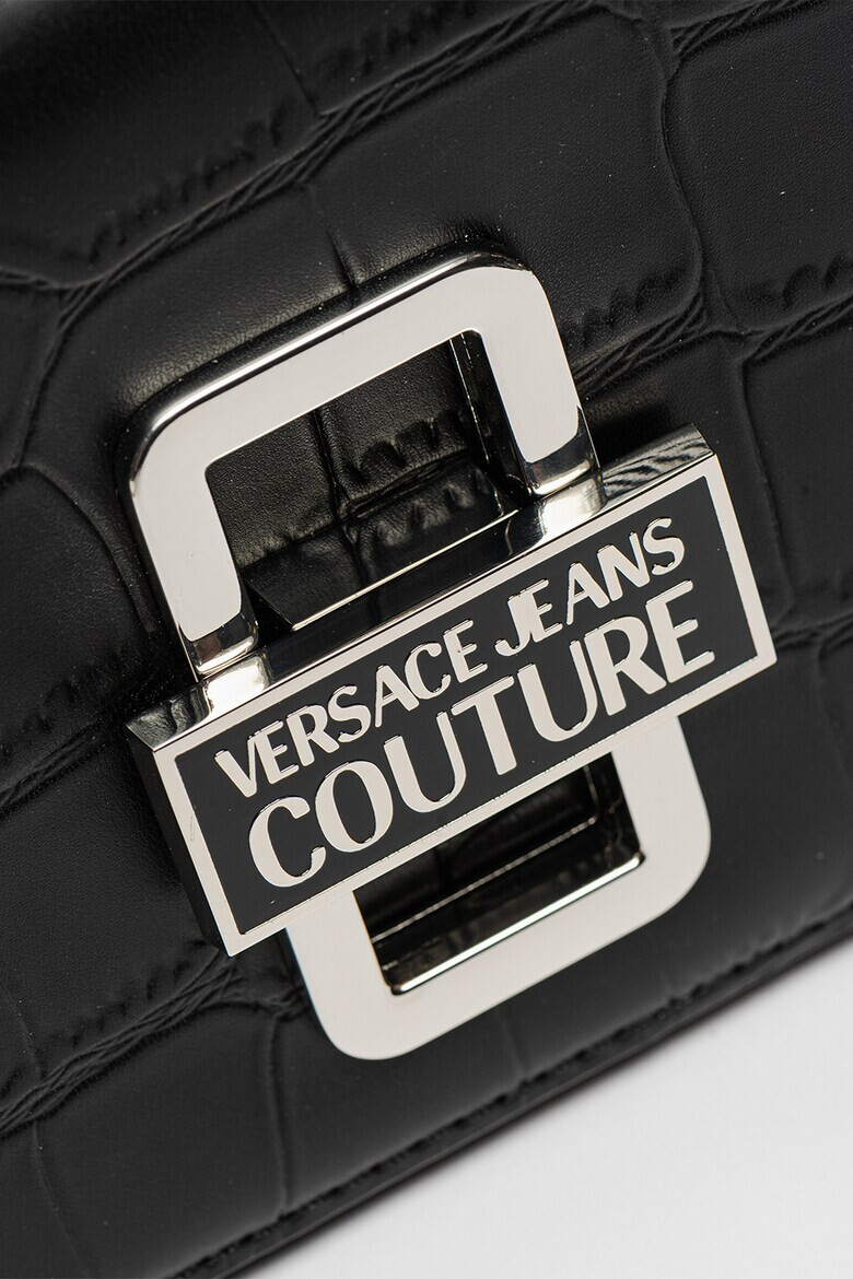 Versace Jeans Couture Кожена чанта Logo Twist с капаче - Pepit.bg