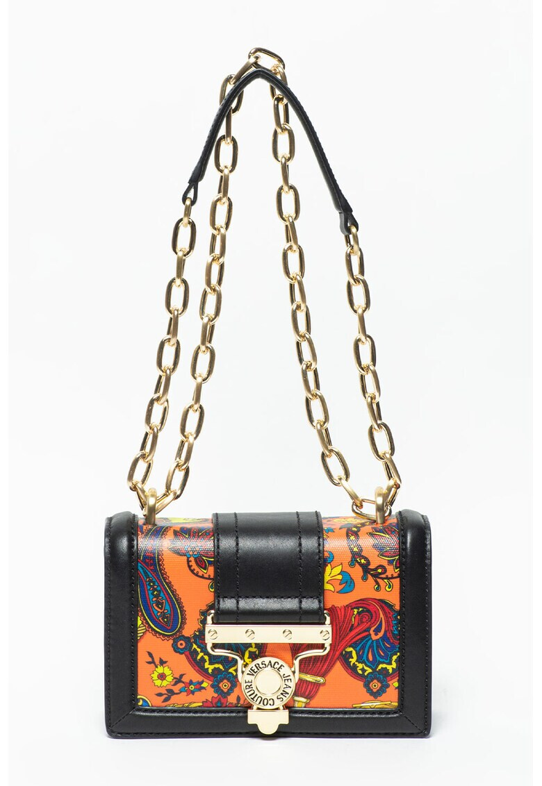 Versace Jeans Couture Кожена чанта през рамо с капаче - Pepit.bg
