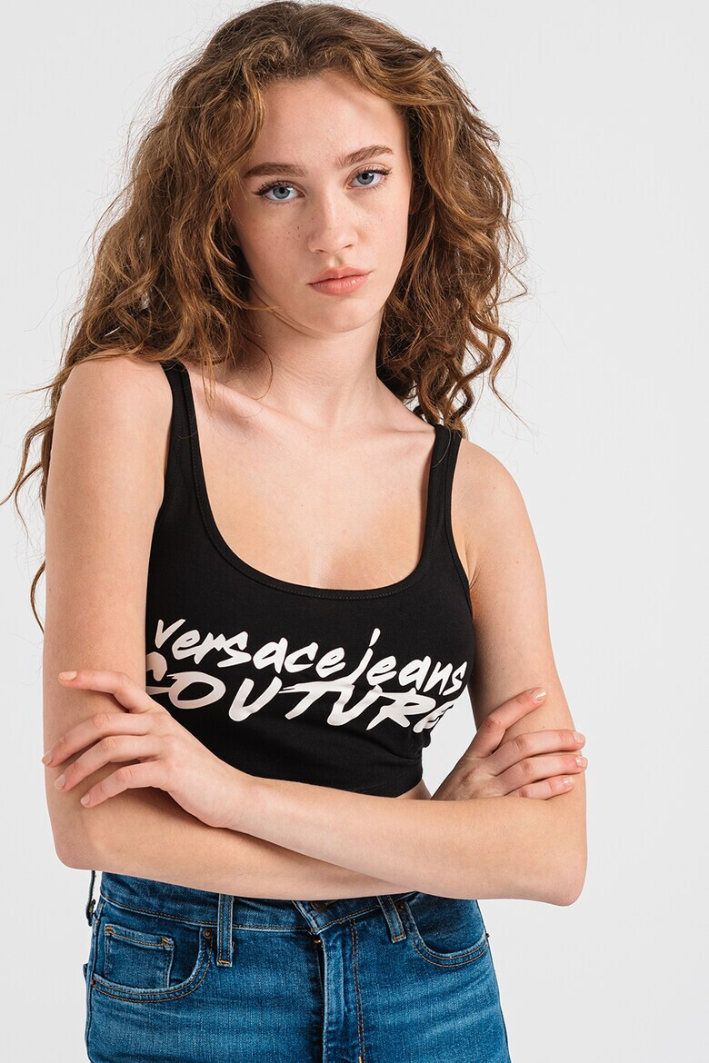 Versace Jeans Couture Къс топ с лого - Pepit.bg