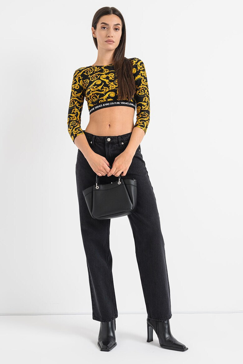 Versace Jeans Couture Къса блуза с десен - Pepit.bg