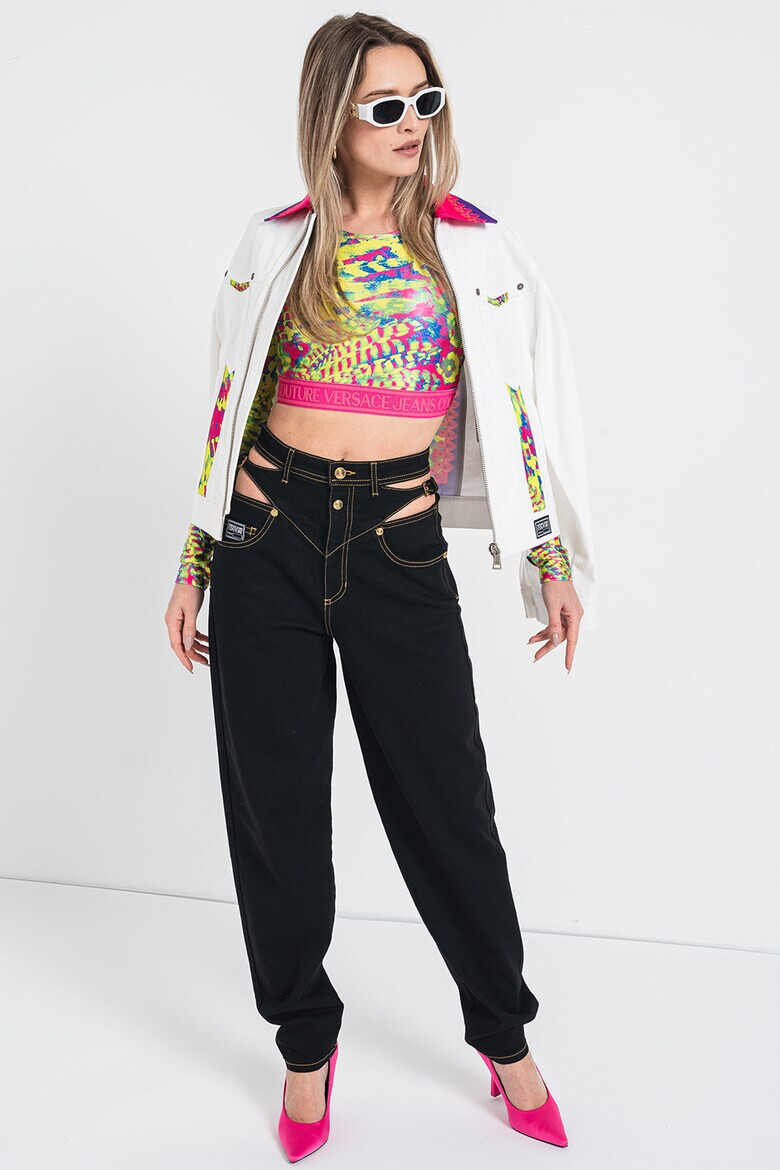 Versace Jeans Couture Къса блуза с лого - Pepit.bg