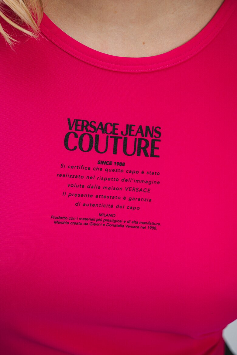 Versace Jeans Couture Къса тениска с лого - Черен/Яркорозово - Pepit.bg