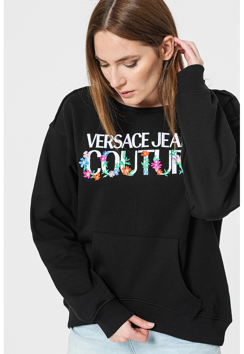 Versace Jeans Couture Суитшърт с лого и паднали ръкави - Pepit.bg