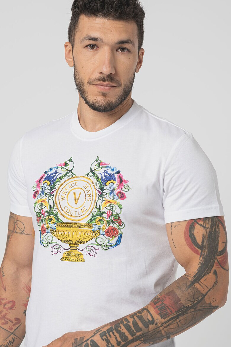 Versace Jeans Couture Тениска по тялото с щампа - Pepit.bg