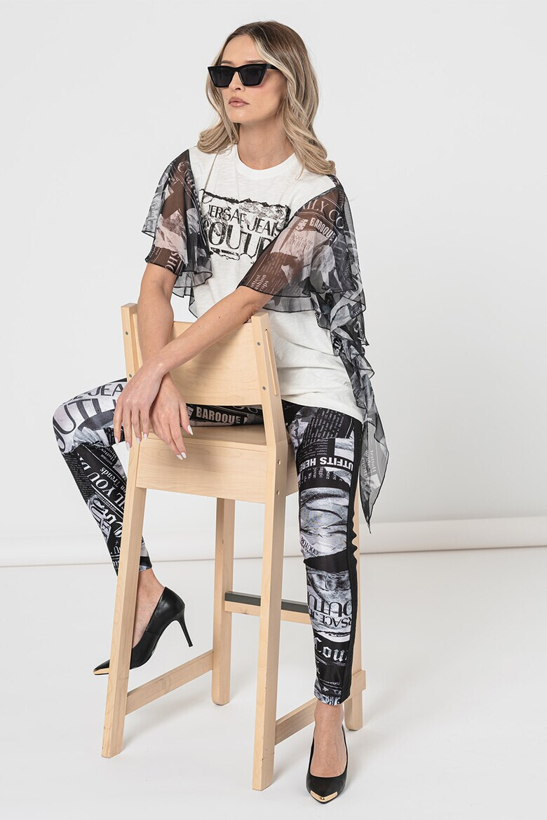 Versace Jeans Couture Тениска с шифон - Pepit.bg
