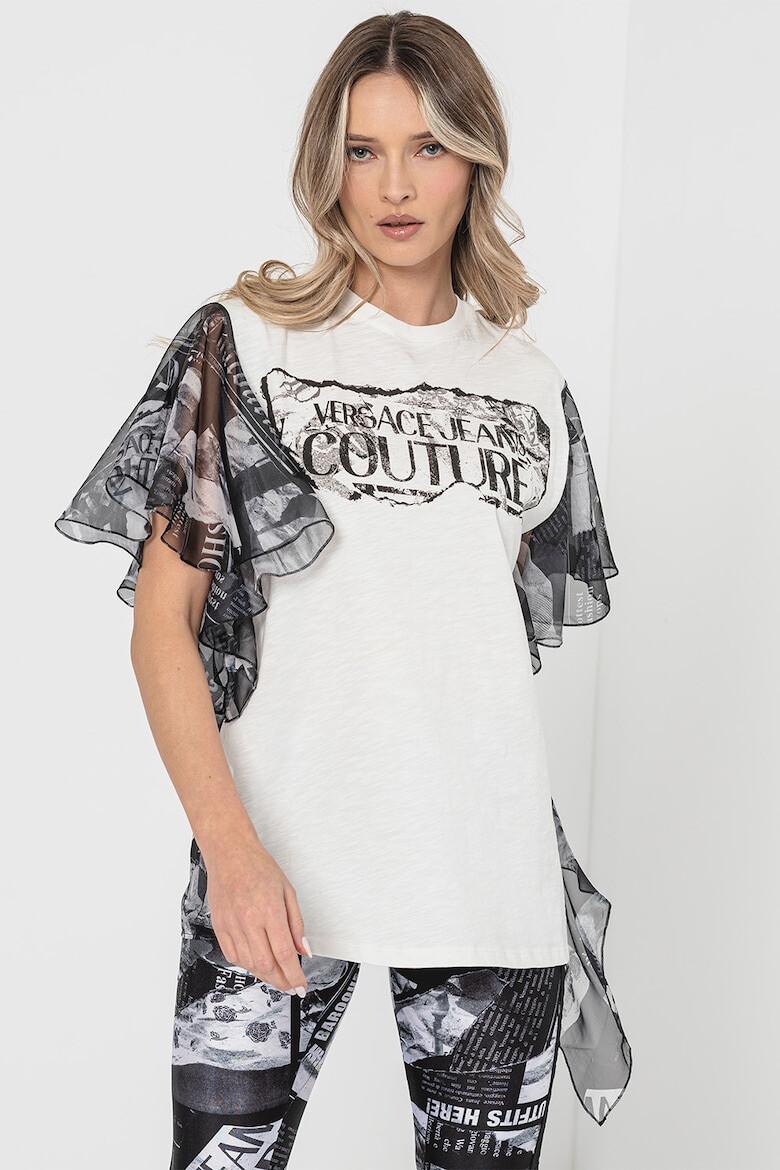 Versace Jeans Couture Тениска с шифон - Pepit.bg
