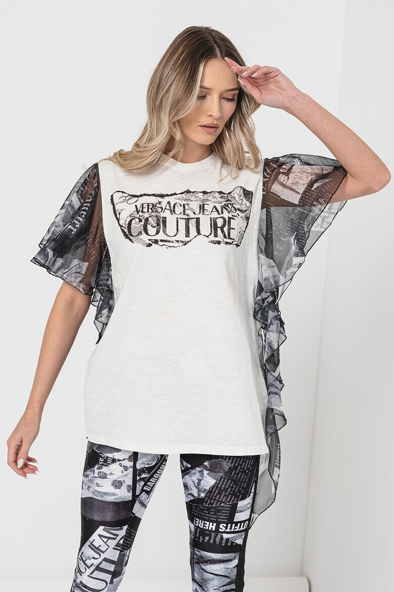Versace Jeans Couture Тениска с шифон - Pepit.bg