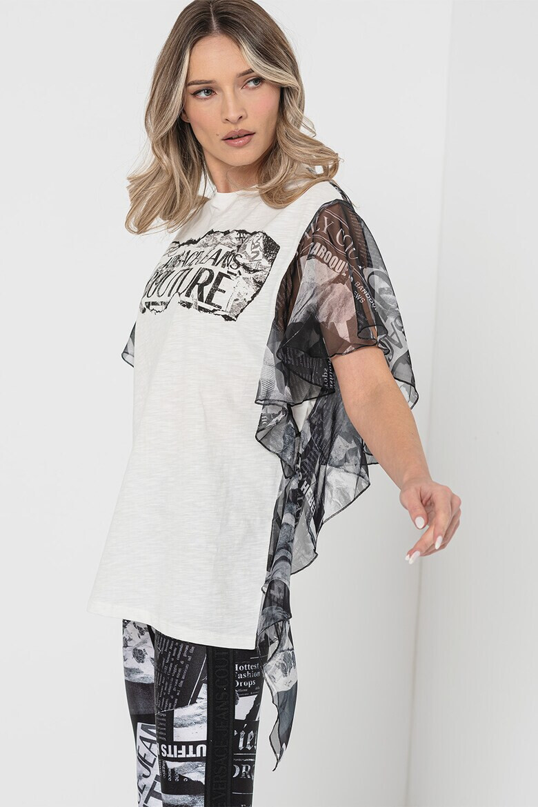 Versace Jeans Couture Тениска с шифон - Pepit.bg
