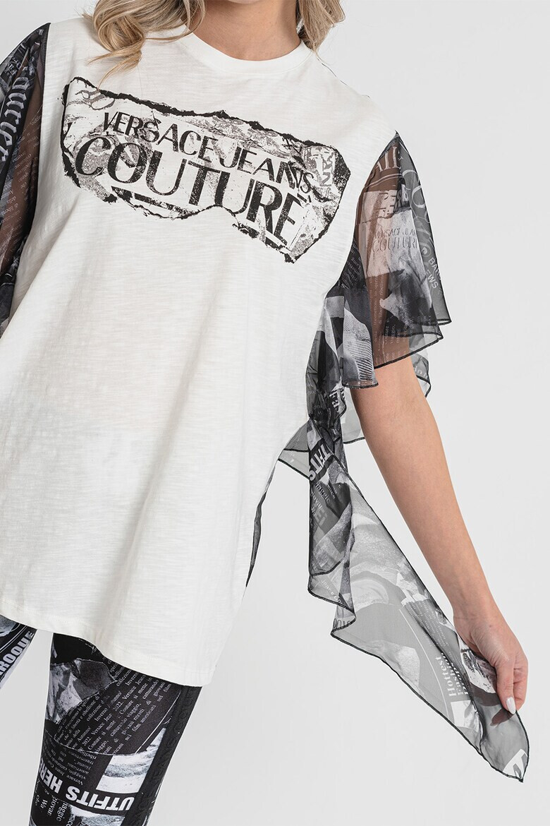 Versace Jeans Couture Тениска с шифон - Pepit.bg