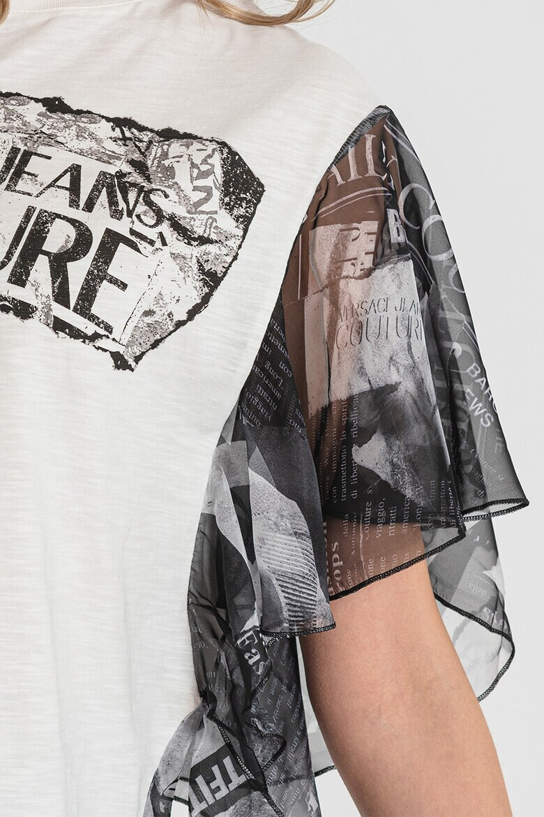 Versace Jeans Couture Тениска с шифон - Pepit.bg
