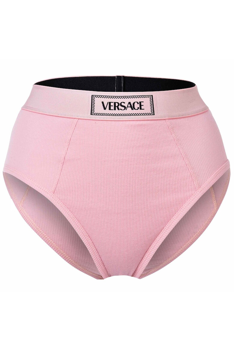 Versace Рипсени бикини с лого - Розово - Pepit.bg