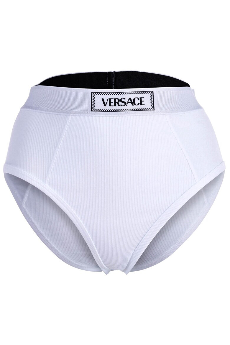 Versace Рипсени бикини с лого - Бял - Pepit.bg