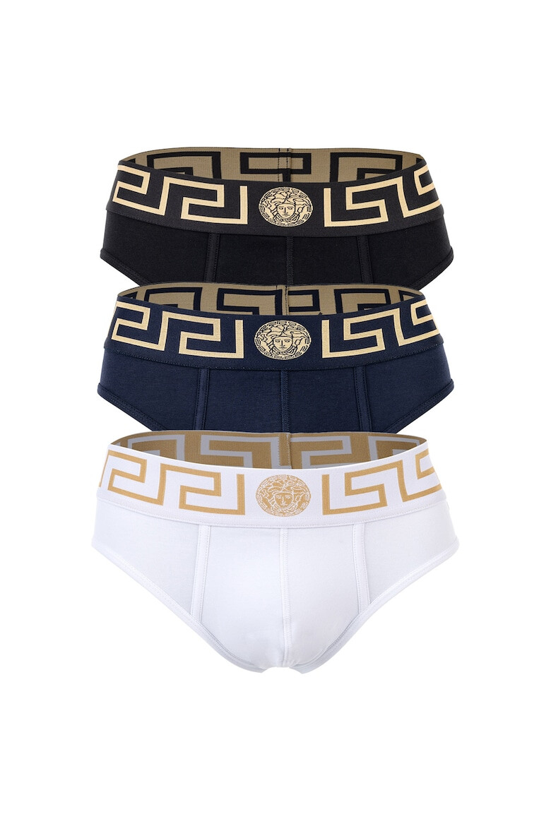 Versace Слипове Topeka - 3 чифта - Бял/Черен/Тъмносин - Pepit.bg