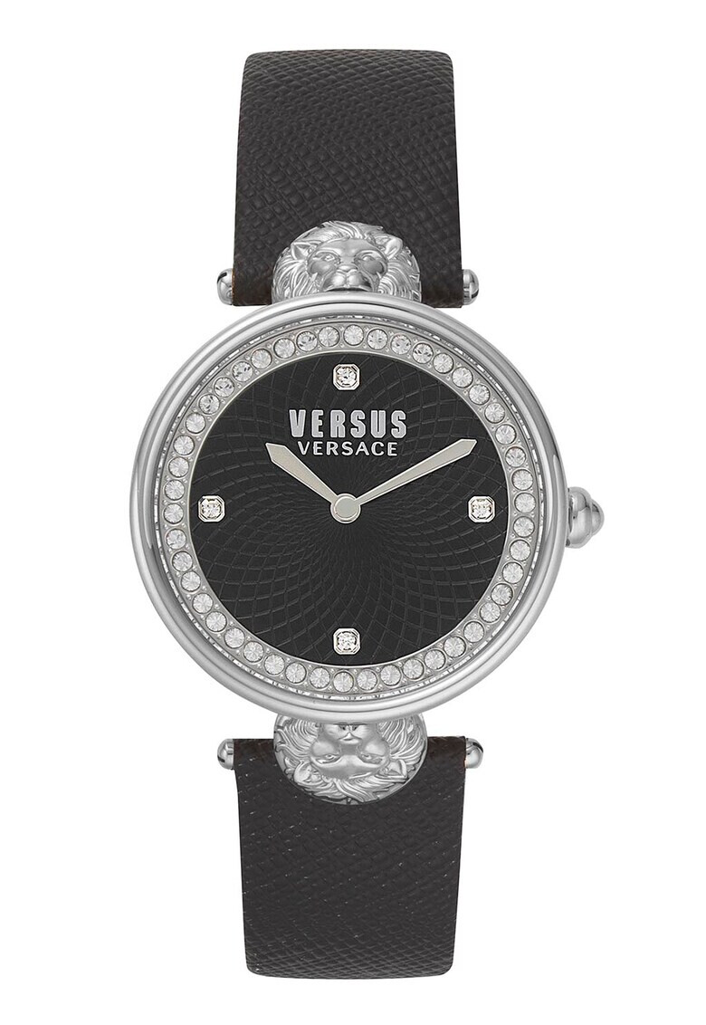 VERSUS VERSACE Иноксов часовник с кожена каишка - Pepit.bg
