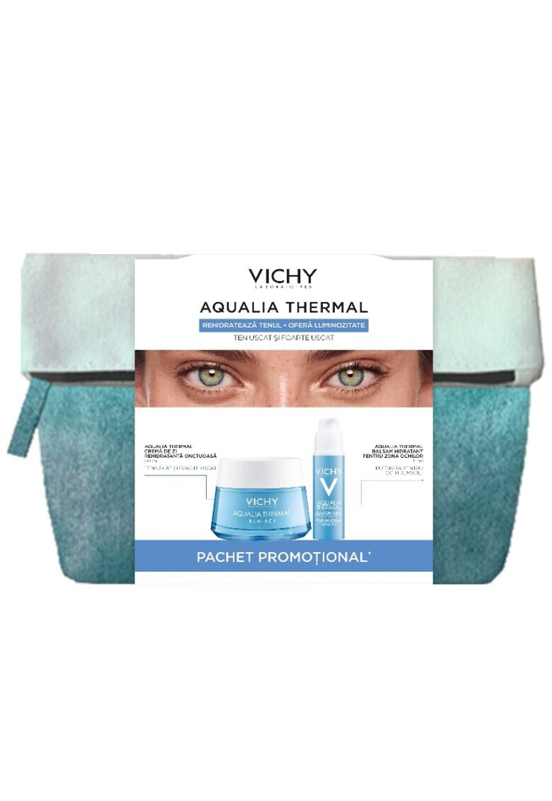 Vichy Комплект Aqualia Thermal Крем за суха кожа 50 мл + Балсам за околоочен контур Aqalia Thermal 15 мл - Pepit.bg