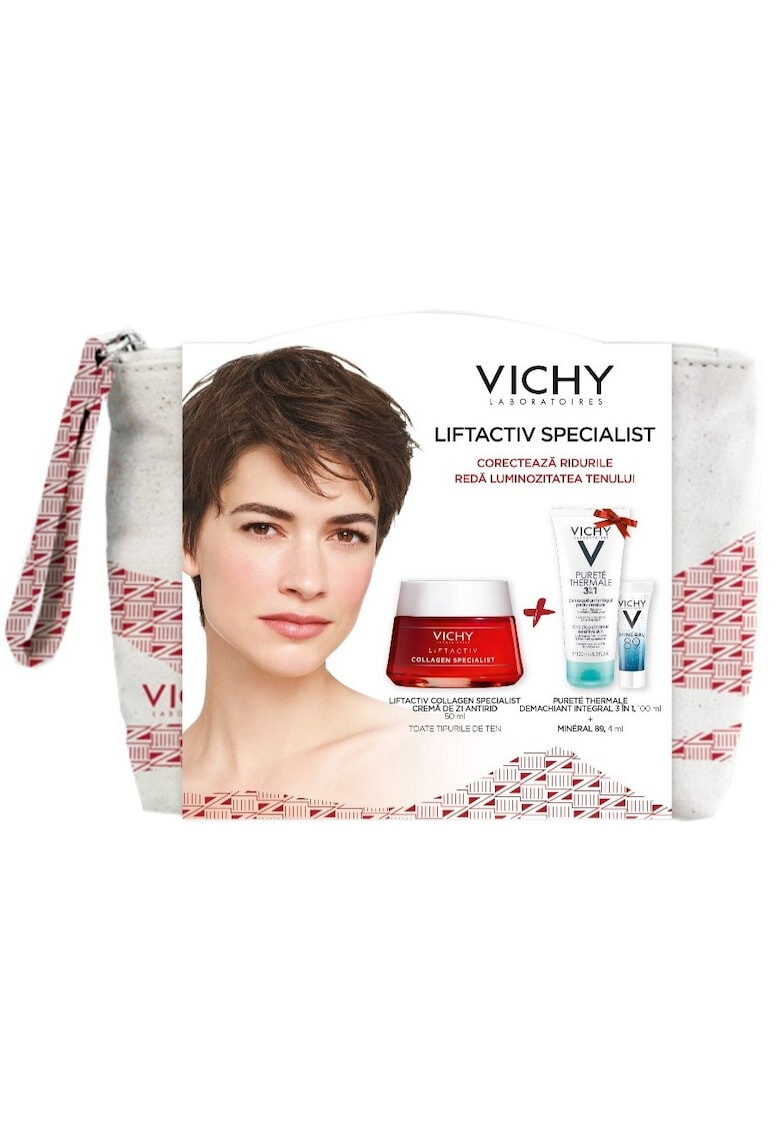 Vichy Комплект LIFTACTIV Collagen Specialist Крем против бръчки 50 мл За всеки тип кожа + Демакиянт 3 в 1 PURETE THERMALE 100 мл + Mineral 89 4 мл - Pepit.bg