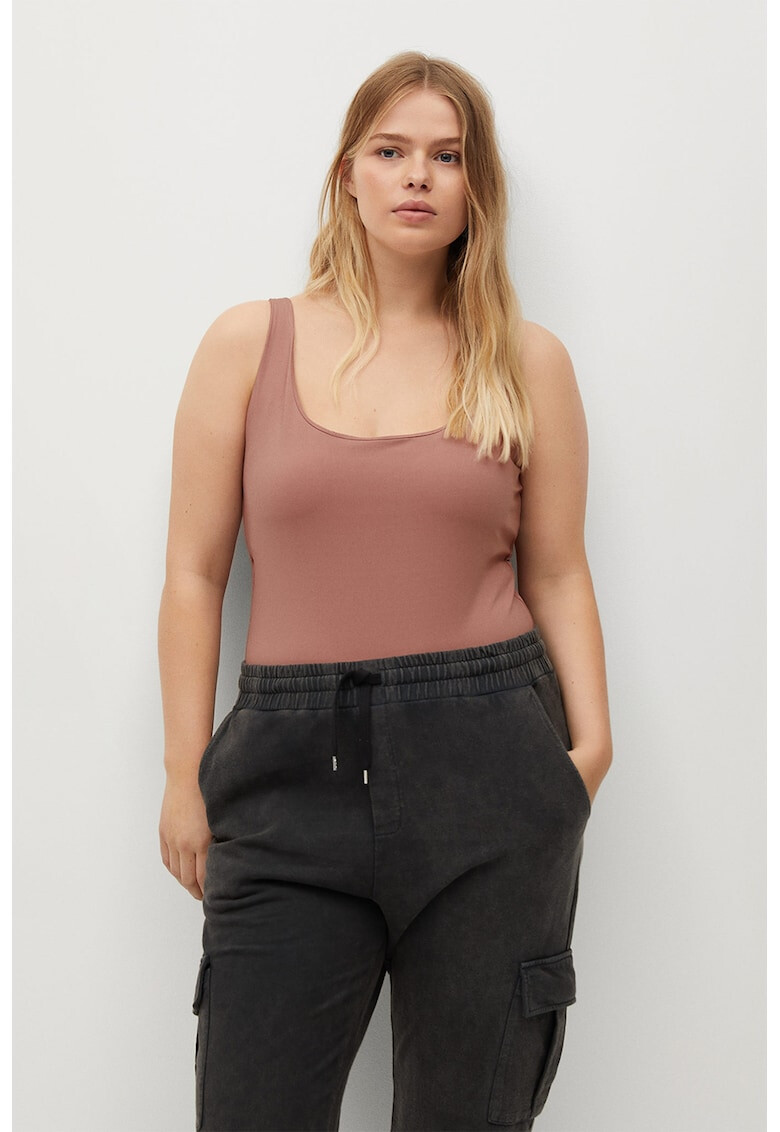 VIOLETA BY MANGO Боди Fama с овално деколте - Pepit.bg