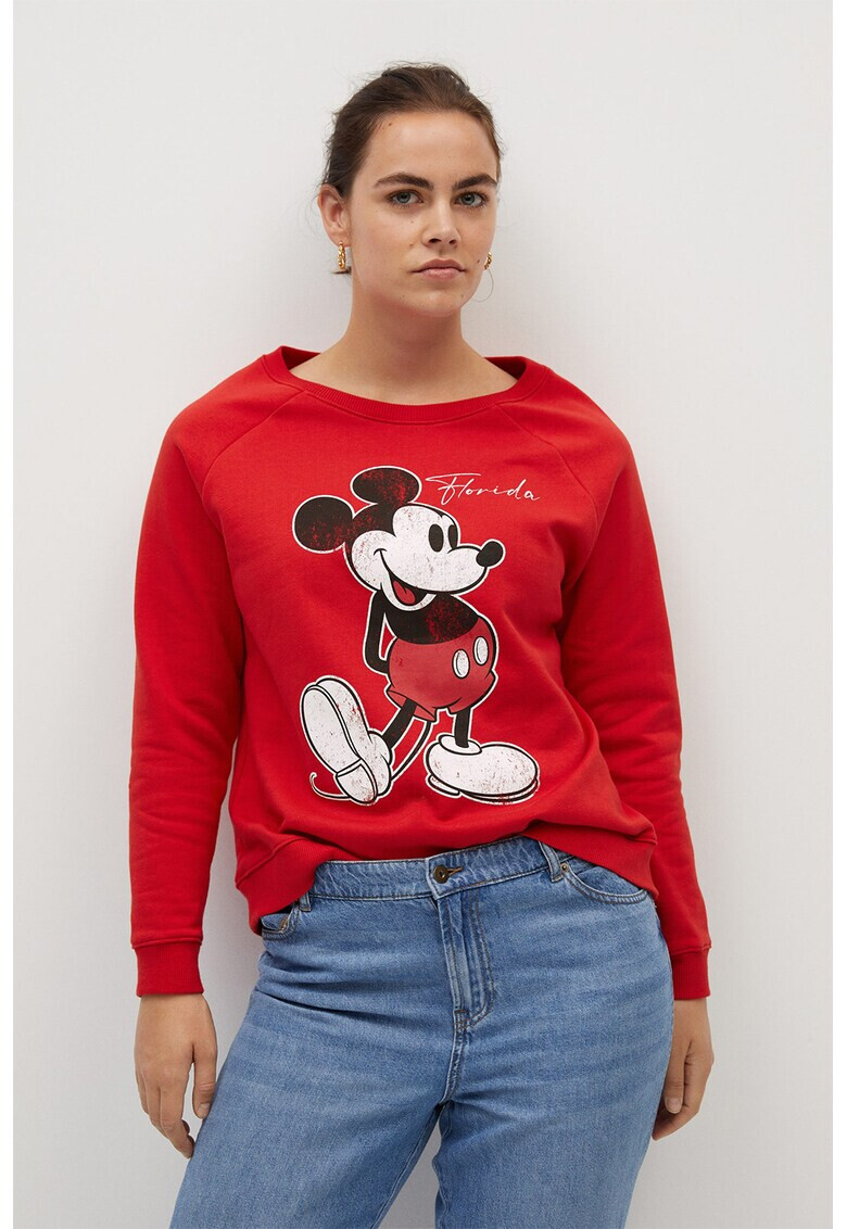 VIOLETA BY MANGO Суитшърт Mickey Mouse с ръкави тип реглан - Pepit.bg