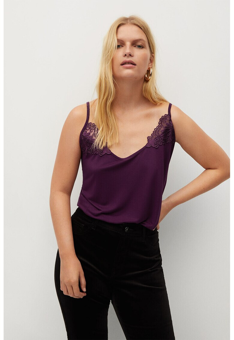 VIOLETA BY MANGO Топ Lenci с бродерии - Pepit.bg