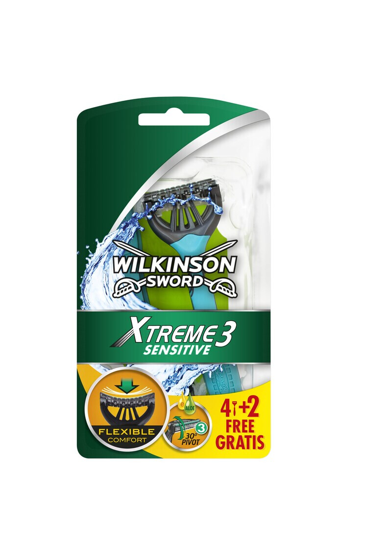Wilkinson Самобръсначка Extreme 3 Sensitive Мъже 6 броя - Pepit.bg