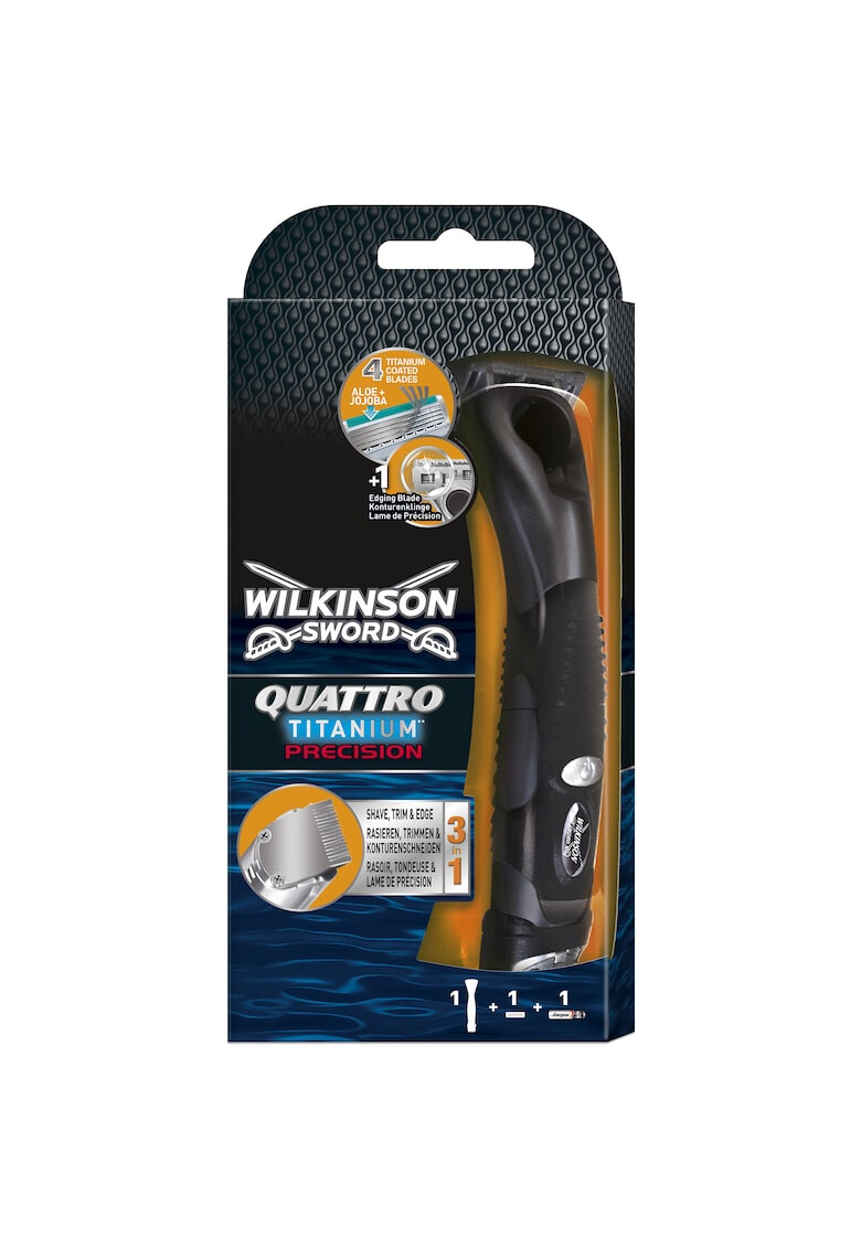Wilkinson Самобръсначка Quatro Titanium Precision Carbon + Тример Мъже - Pepit.bg