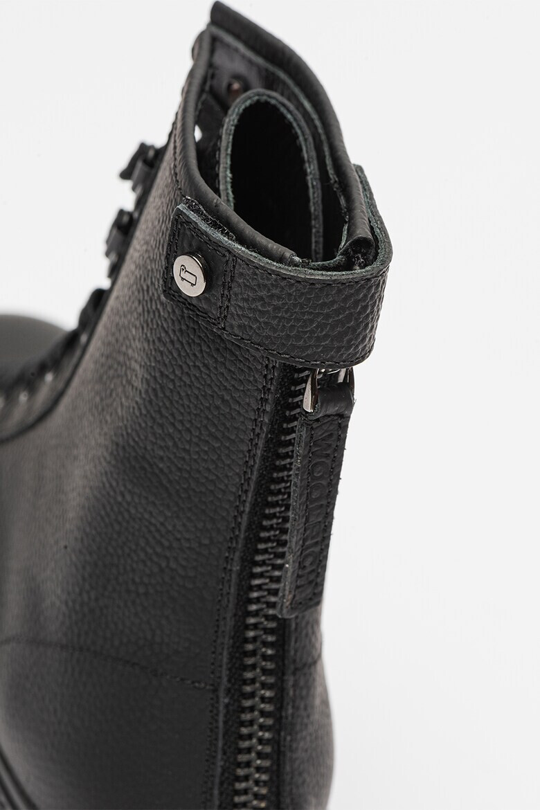 Woolrich Кожени боти с цип отзад - Pepit.bg