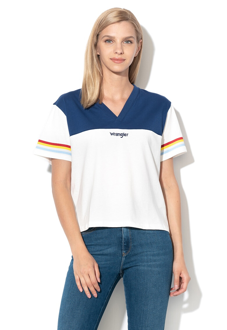 Wrangler Къса тениска с шпиц деколте - Pepit.bg