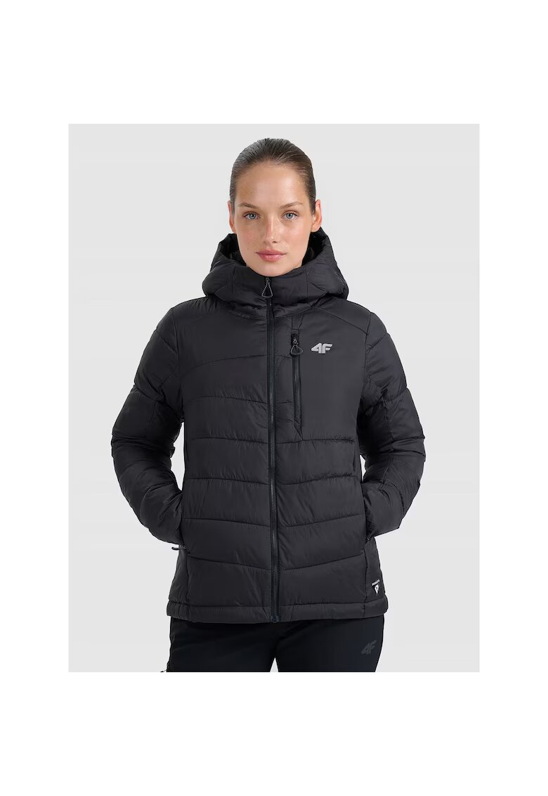 4F Дамско яке за преходи Primaloft Silver ultralight черно