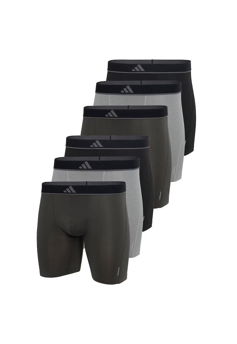 adidas Боксерки с еластична талия с лого - 6 чифта - Черен/Сив