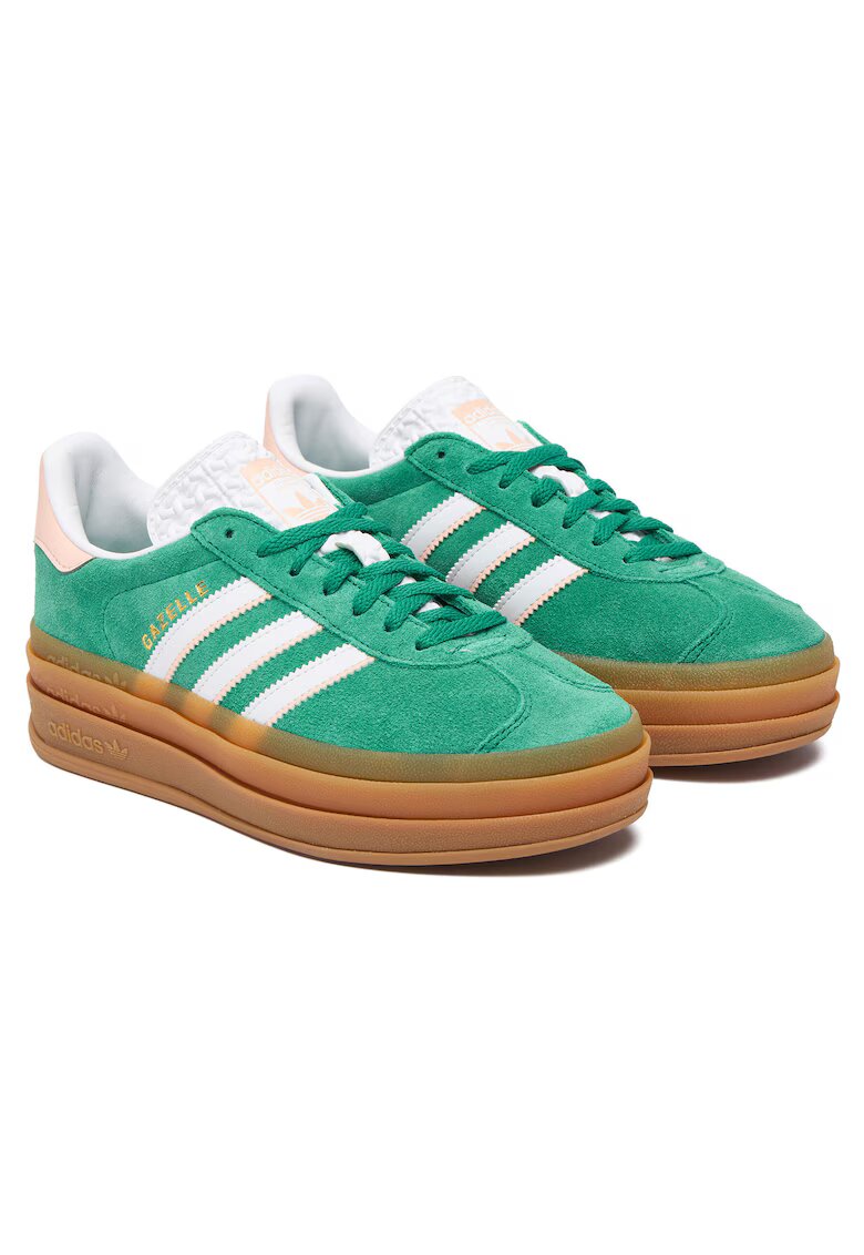 adidas Дамски кецове - естествена кожа - зелени - платформа