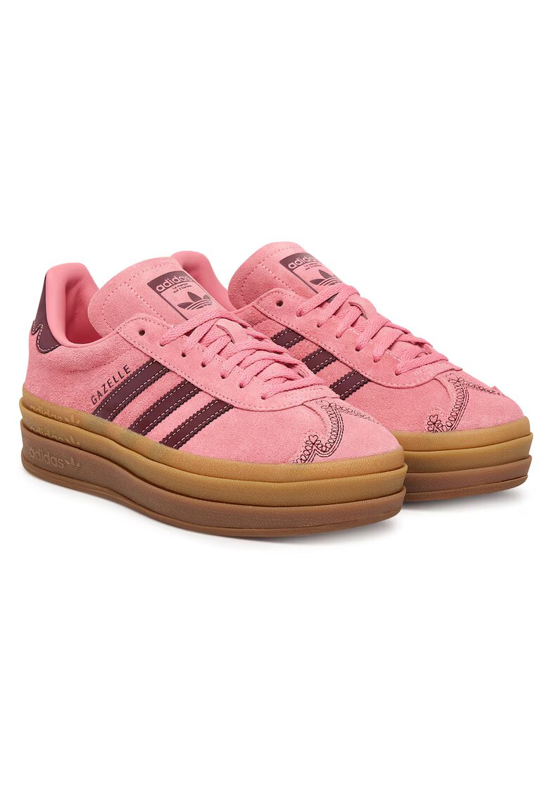 adidas Дамски маратонки - естествена кожа - розови - модерна платформа