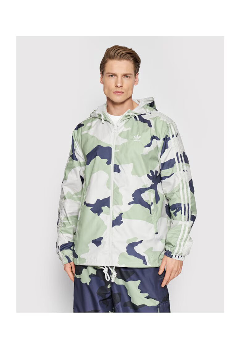 adidas Мъжко преходно яке зелено - лека материя