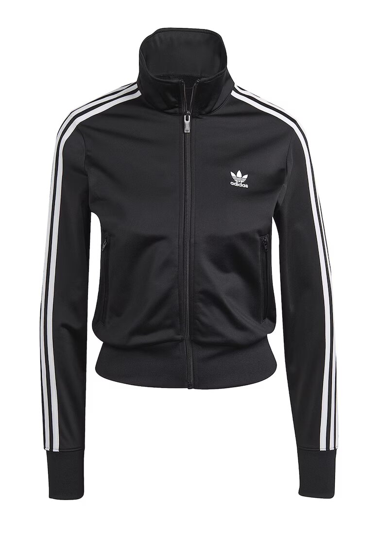 adidas Originals Къс суитшърт Firebird с цип - Бял/Черен
