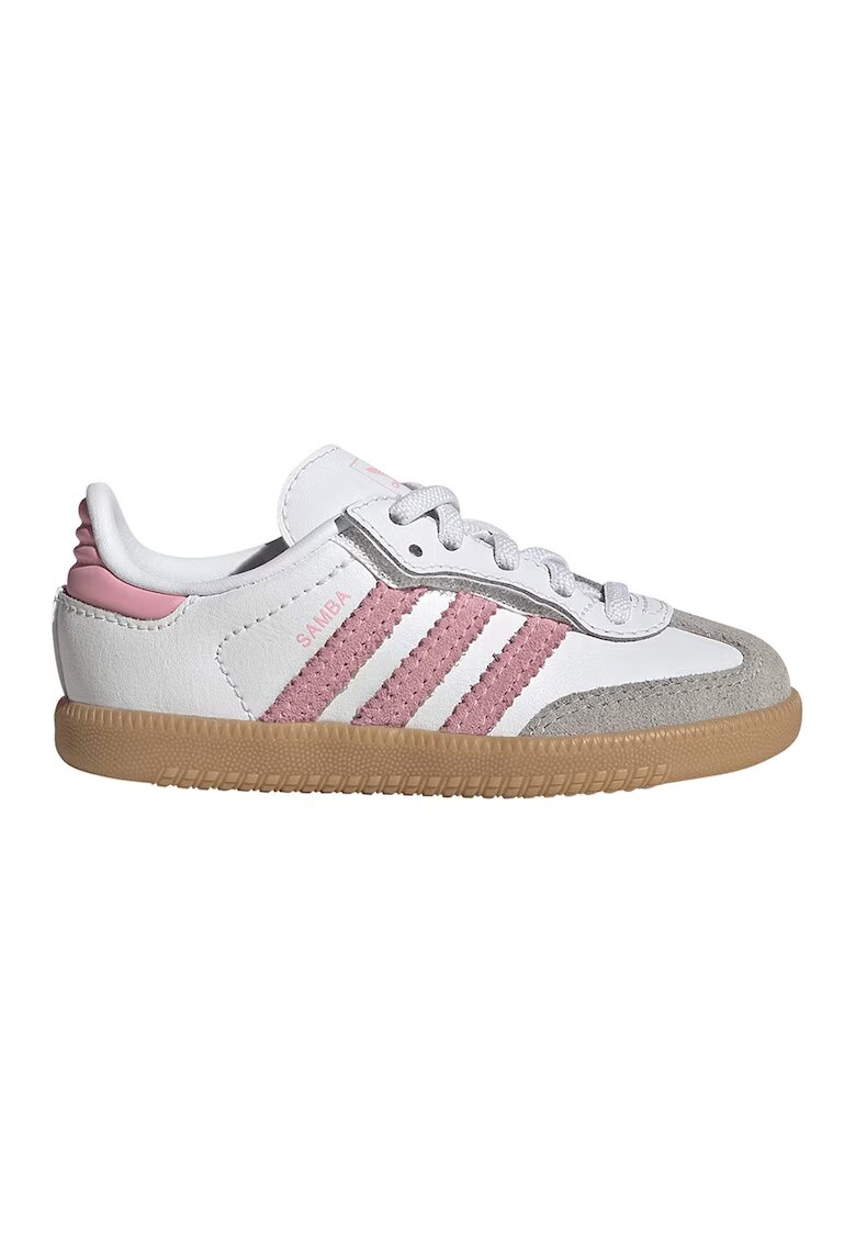 adidas Originals Кожени спортни обувки Samba OG с велур - Пастелнорозов/Светло кафяво/Бял