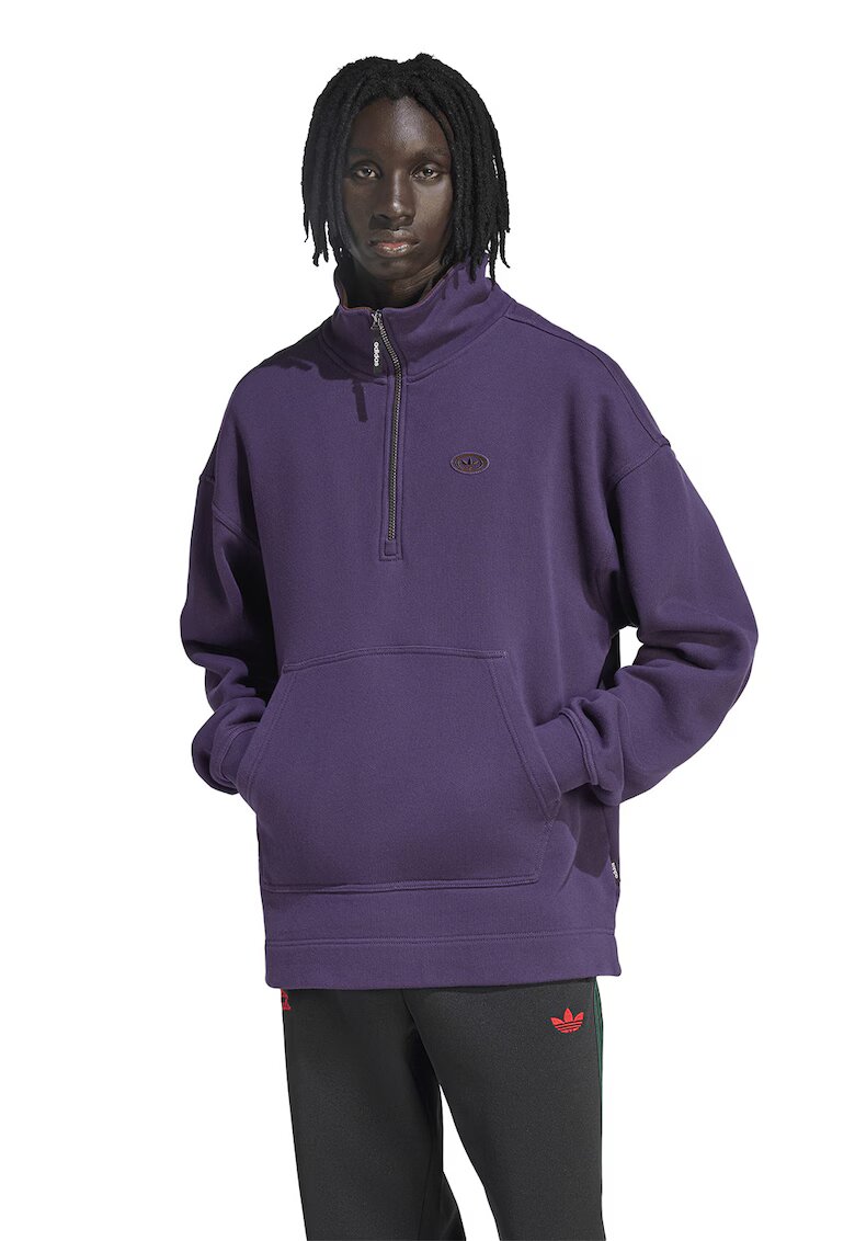 adidas Originals Памучен суитчърт с къс цип