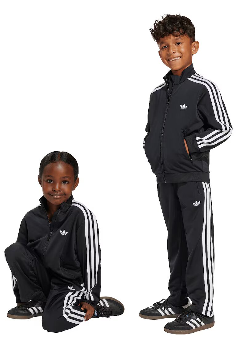 adidas Originals Спортен екип с цип и контрасти - Бял/Черен