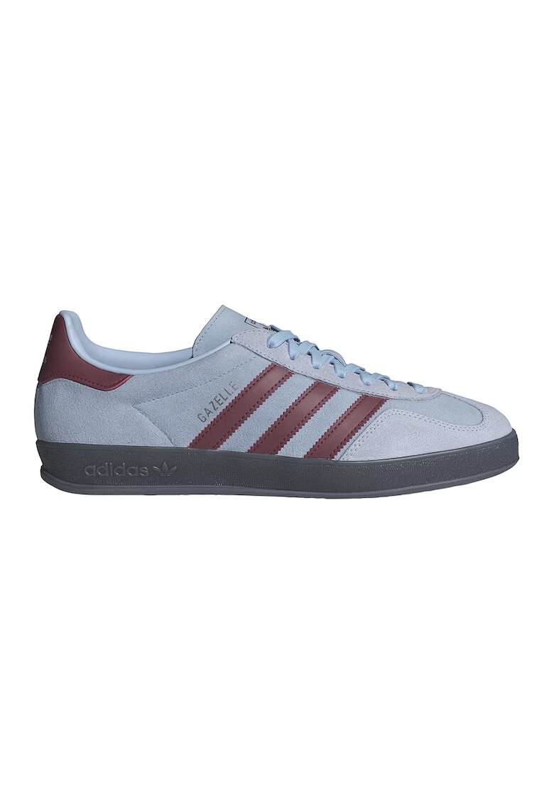 adidas Originals Спортни обувки Gazelle Indoor от велур с лого - Червен/Пастелносин/Черен