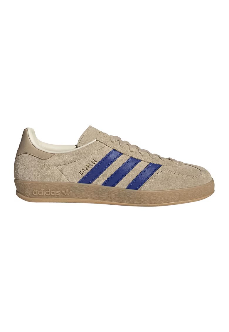 adidas Originals Спортни обувки Gazelle Indoor от велур с лого - Тъмносин/Светло бежово