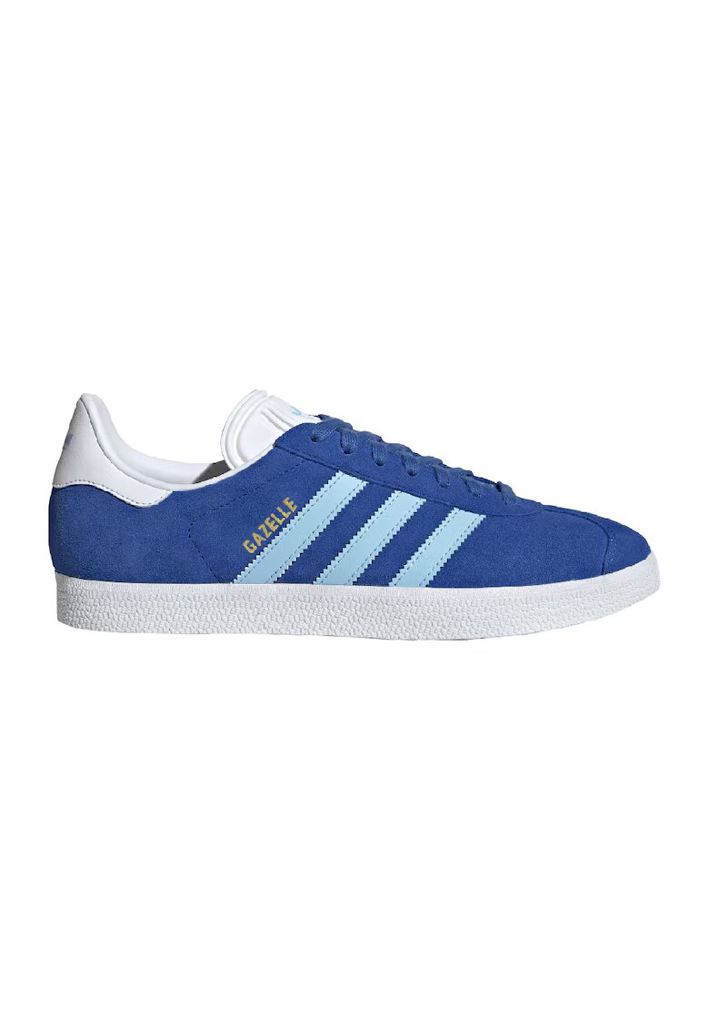 adidas Originals Спортни обувки Gazelle от велур - Бял/Кралско Синьо