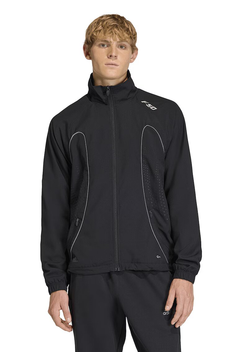 adidas Originals Суитшърт с цип и регулиращ се подгъв