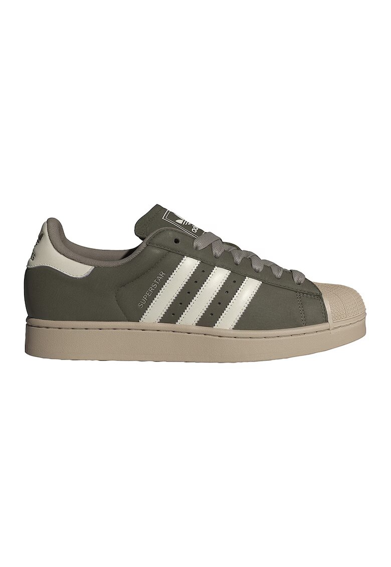 adidas Originals Велурени кецове Superstar II - Мръснобял/Папратово зелено/Светло бежово