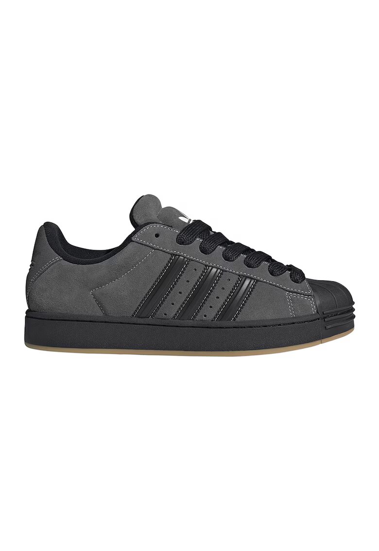 adidas Originals Велурени маратонки Superstar с кожа - Черен/Tъмносив