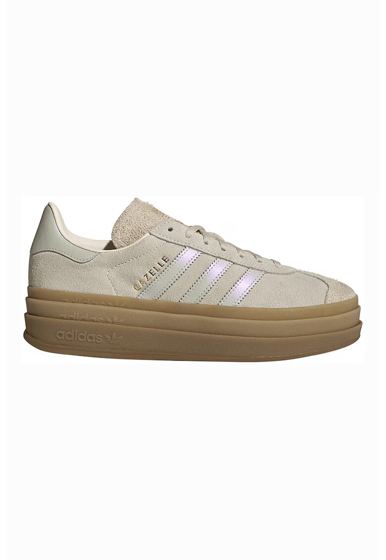 adidas Originals Велурени спортни обувки Gazelle Bold - Мръснобял/Светло бежово