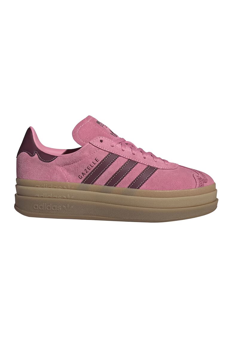 adidas Originals Велурени спортни обувки Gazelle Bold - Пастелнорозов/Тъмночервен/Карамел