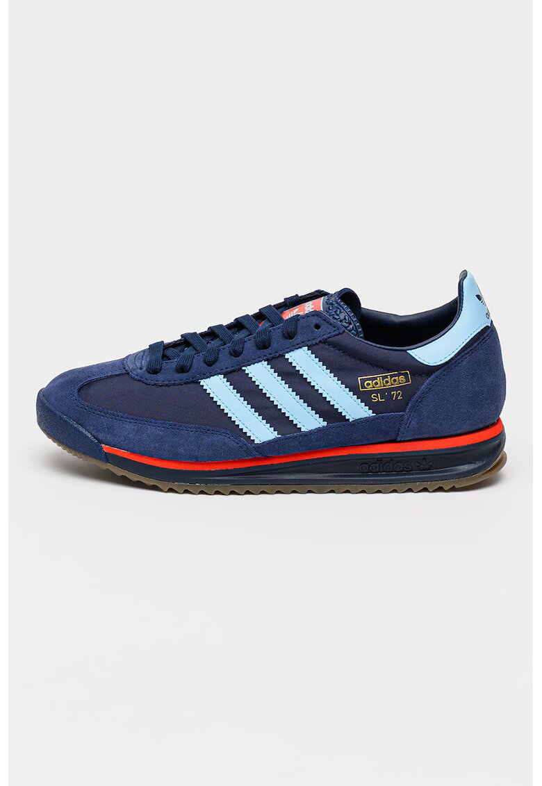 adidas Originals Велурени спортни обувки SL 72 RS с текстил - Червен/Пастелносин/Тъмносин