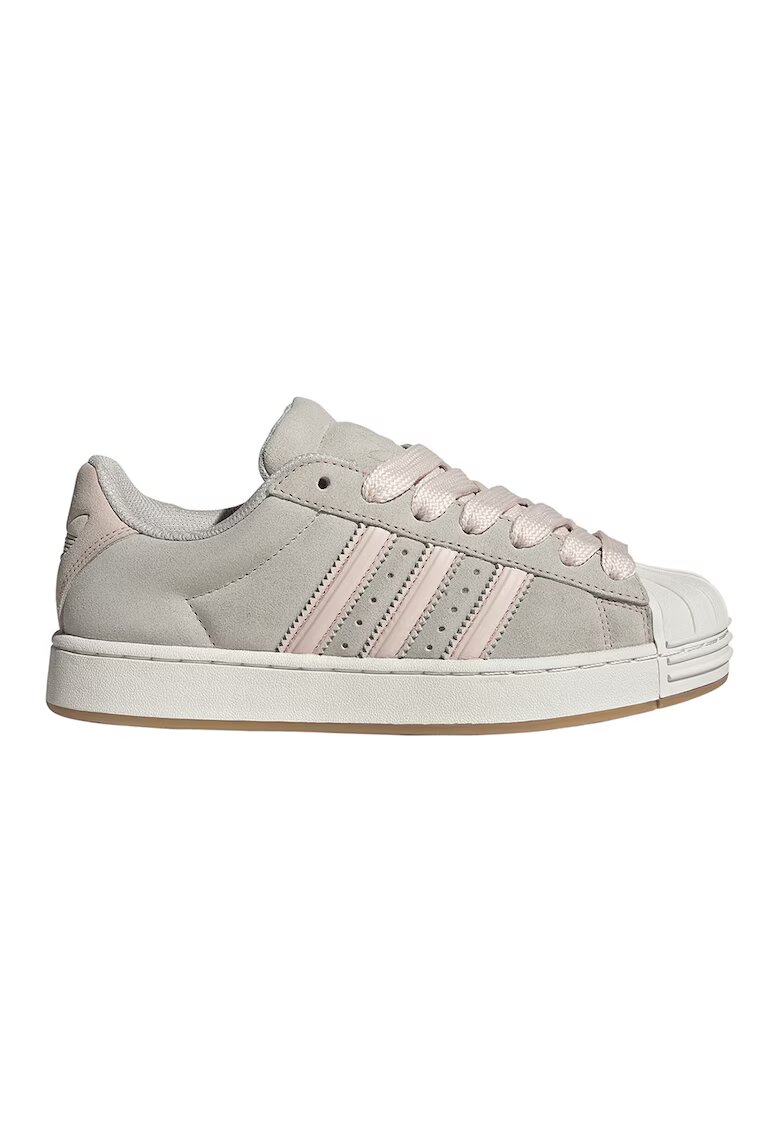 adidas Originals Велурени спортни обувки Superstar - Светло сив/Пастелнорозов/Карамел
