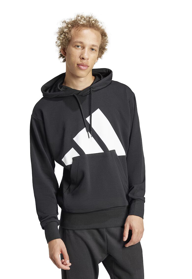 adidas Sportswear Худи с лого - Бял/Черен